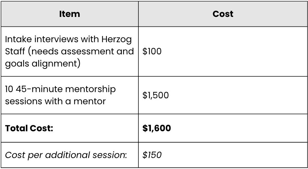 Mentorship Pricing