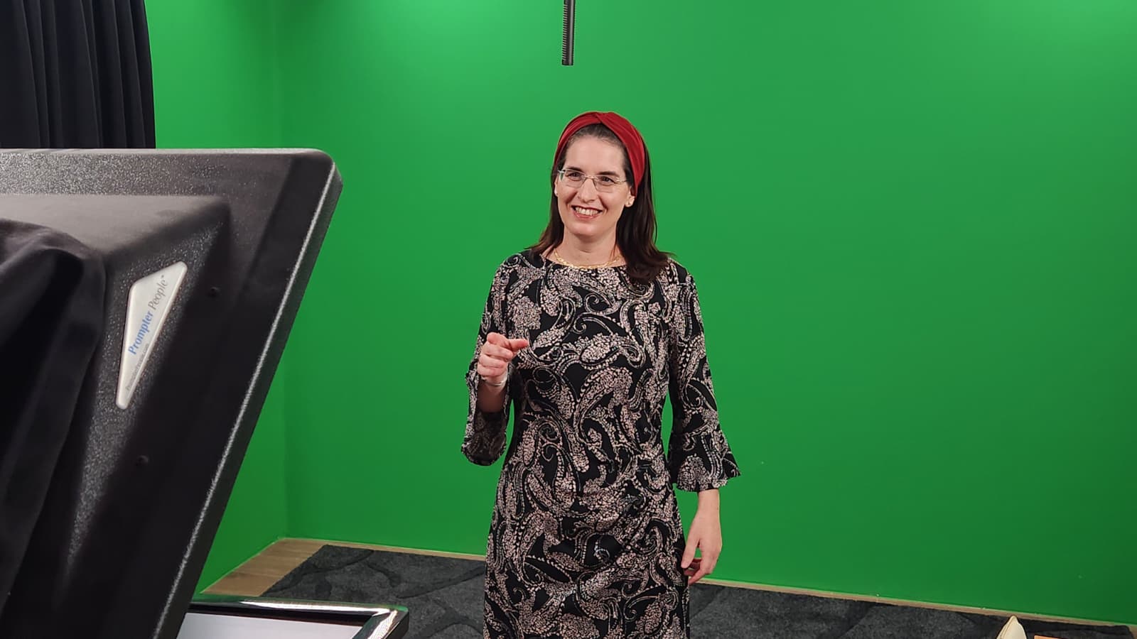 Sharon Rosner recording Parsha Sparks videos